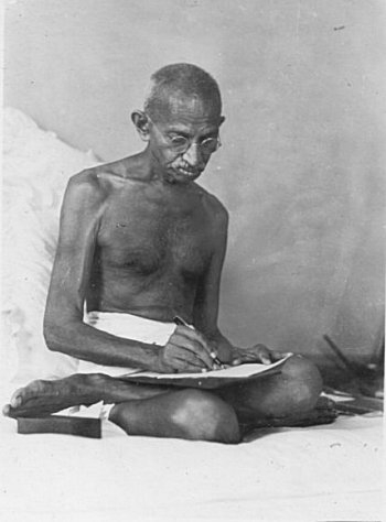Gandhi writing